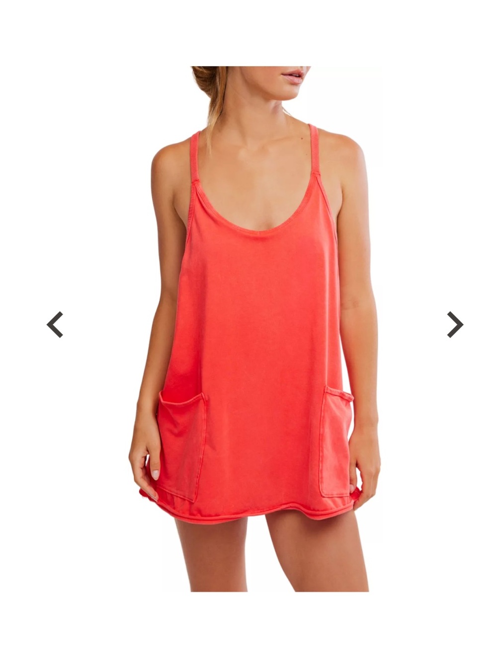 FP Movement by Free People Hot Shot Ruby Red Sleeveless Mini Tunic Dress Medium